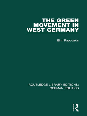 cover image of The Green Movement in West Germany (RLE